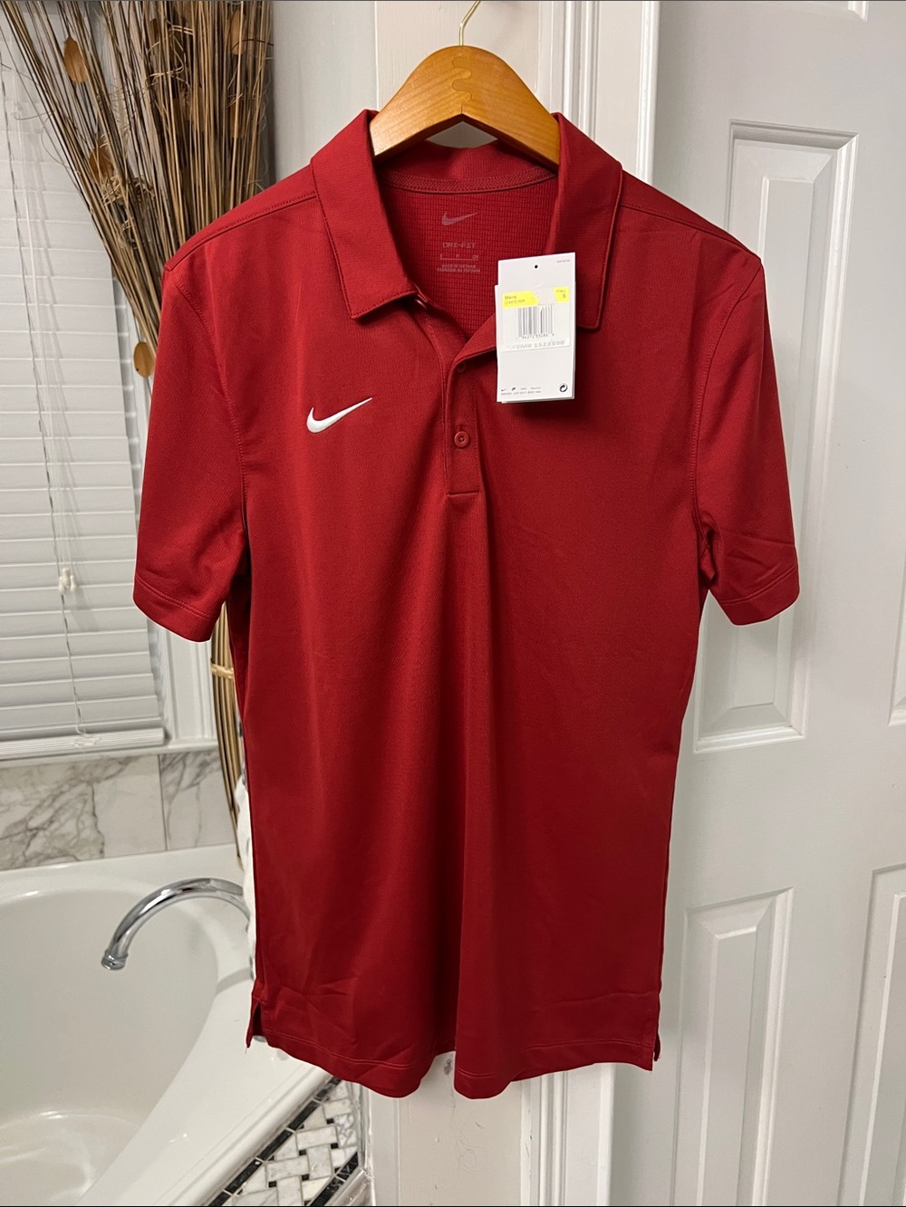 Nike Men’s Maroon Polo Shirt with White Swoosh